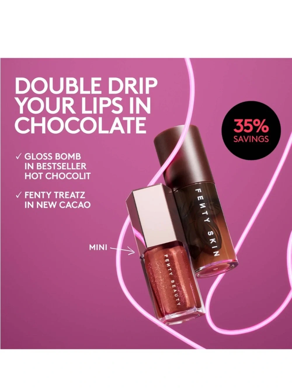 Fenty Chocolit Treatz Lip Luminizer & Lip Oil Duo